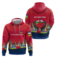 Central African Republic Hoodie with Red Blue Green Tribal Design and National Flag - Wonder Print Shop