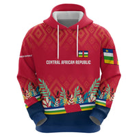 Central African Republic Hoodie with Red Blue Green Tribal Design and National Flag - Wonder Print Shop