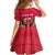 Central African Republic Kid Short Sleeve Dress with Red Blue Green Tribal Design and National Flag - Wonder Print Shop