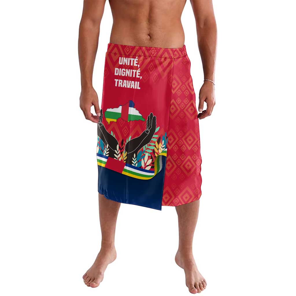 Central African Republic Lavalava with Red Blue Green Tribal Design and National Flag - Wonder Print Shop