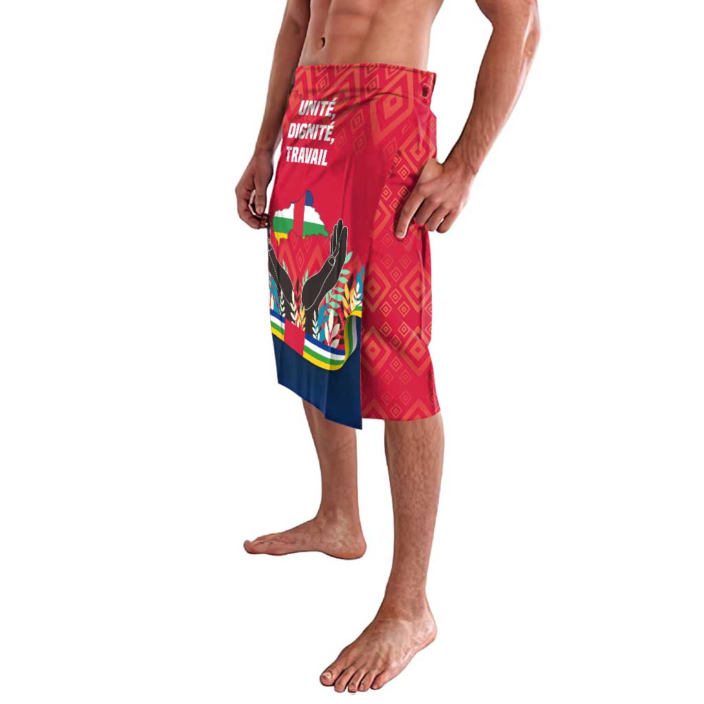 Central African Republic Lavalava with Red Blue Green Tribal Design and National Flag - Wonder Print Shop
