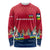 Central African Republic Long Sleeve Shirt with Red Blue Green Tribal Design and National Flag - Wonder Print Shop