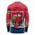Central African Republic Long Sleeve Shirt with Red Blue Green Tribal Design and National Flag - Wonder Print Shop