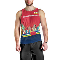 Central African Republic Men Tank Top with Red Blue Green Tribal Design and National Flag - Wonder Print Shop