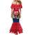 Central African Republic Mermaid Dress with Red Blue Green Tribal Design and National Flag - Wonder Print Shop