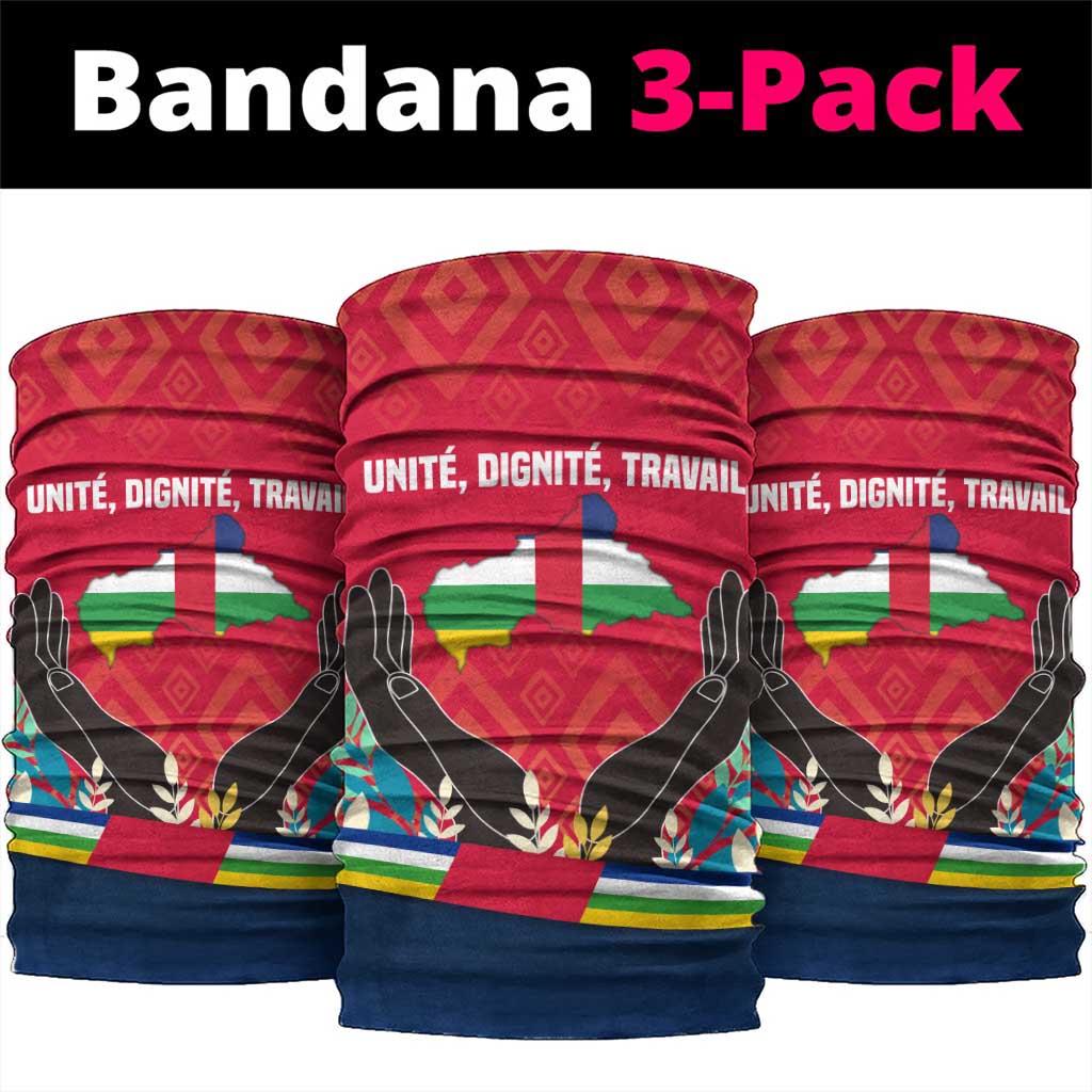 Central African Republic Neck Gaiter with Red Blue Green Tribal Design and National Flag - Wonder Print Shop