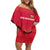 Central African Republic Off Shoulder Short Dress with Red Blue Green Tribal Design and National Flag - Wonder Print Shop