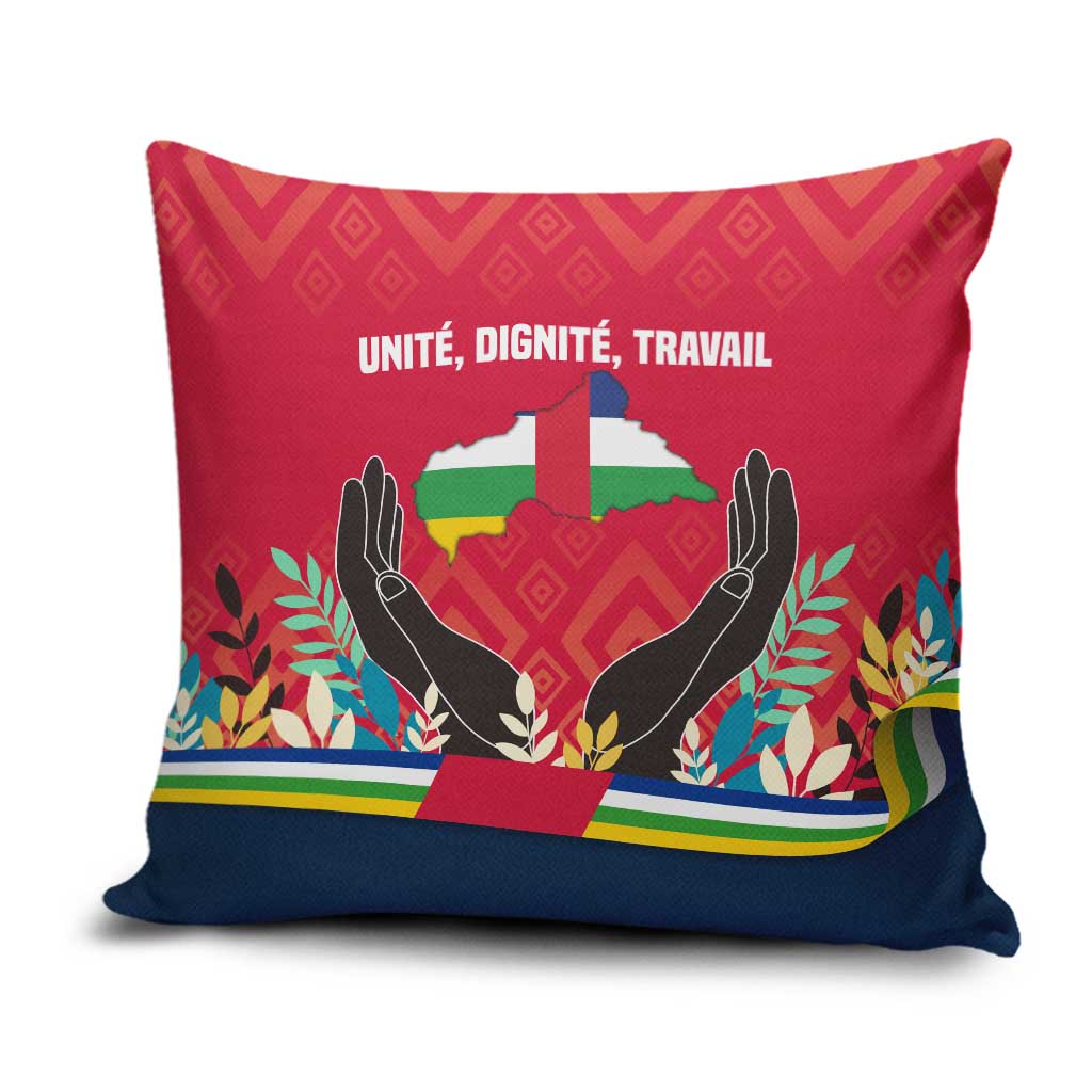 Central African Republic Pillow Cover with Red Blue Green Tribal Design and National Flag - Wonder Print Shop