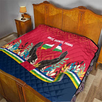Central African Republic Quilt with Red Blue Green Tribal Design and National Flag - Wonder Print Shop