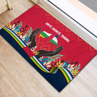 Central African Republic Rubber Doormat with Red Blue Green Tribal Design and National Flag - Wonder Print Shop