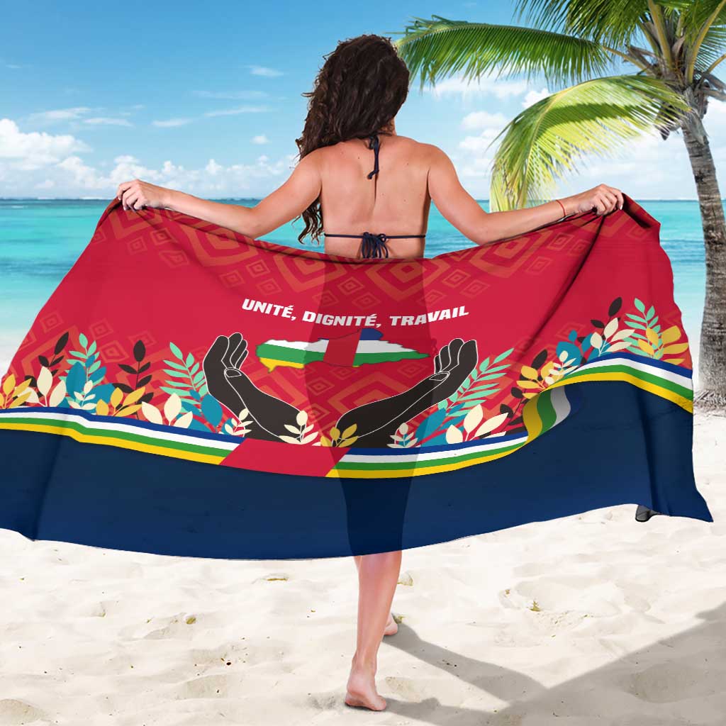 Central African Republic Sarong with Red Blue Green Tribal Design and National Flag - Wonder Print Shop