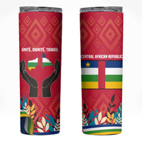 Central African Republic Skinny Tumbler with Red Blue Green Tribal Design and National Flag - Wonder Print Shop