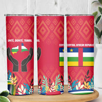 Central African Republic Skinny Tumbler with Red Blue Green Tribal Design and National Flag - Wonder Print Shop