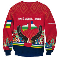 Central African Republic Sweatshirt with Red Blue Green Tribal Design and National Flag - Wonder Print Shop