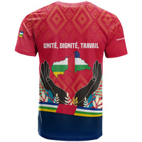 Central African Republic T Shirt with Red Blue Green Tribal Design and National Flag - Wonder Print Shop