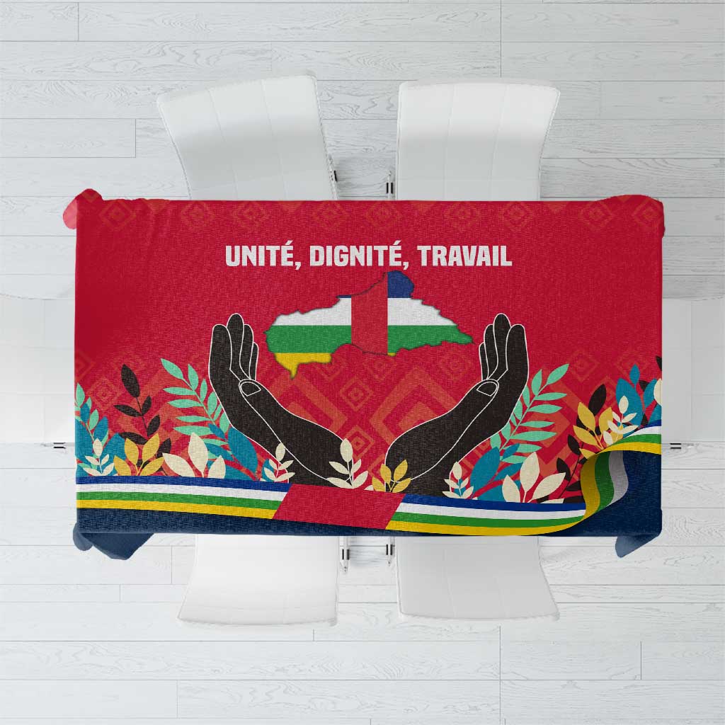 Central African Republic Tablecloth with Red Blue Green Tribal Design and National Flag - Wonder Print Shop