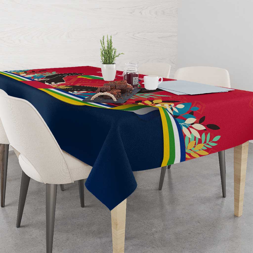 Central African Republic Tablecloth with Red Blue Green Tribal Design and National Flag - Wonder Print Shop