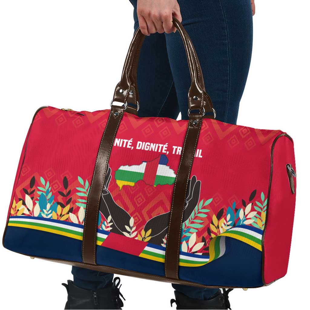 Central African Republic Travel Bag with Red Blue Green Tribal Design and National Flag - Wonder Print Shop