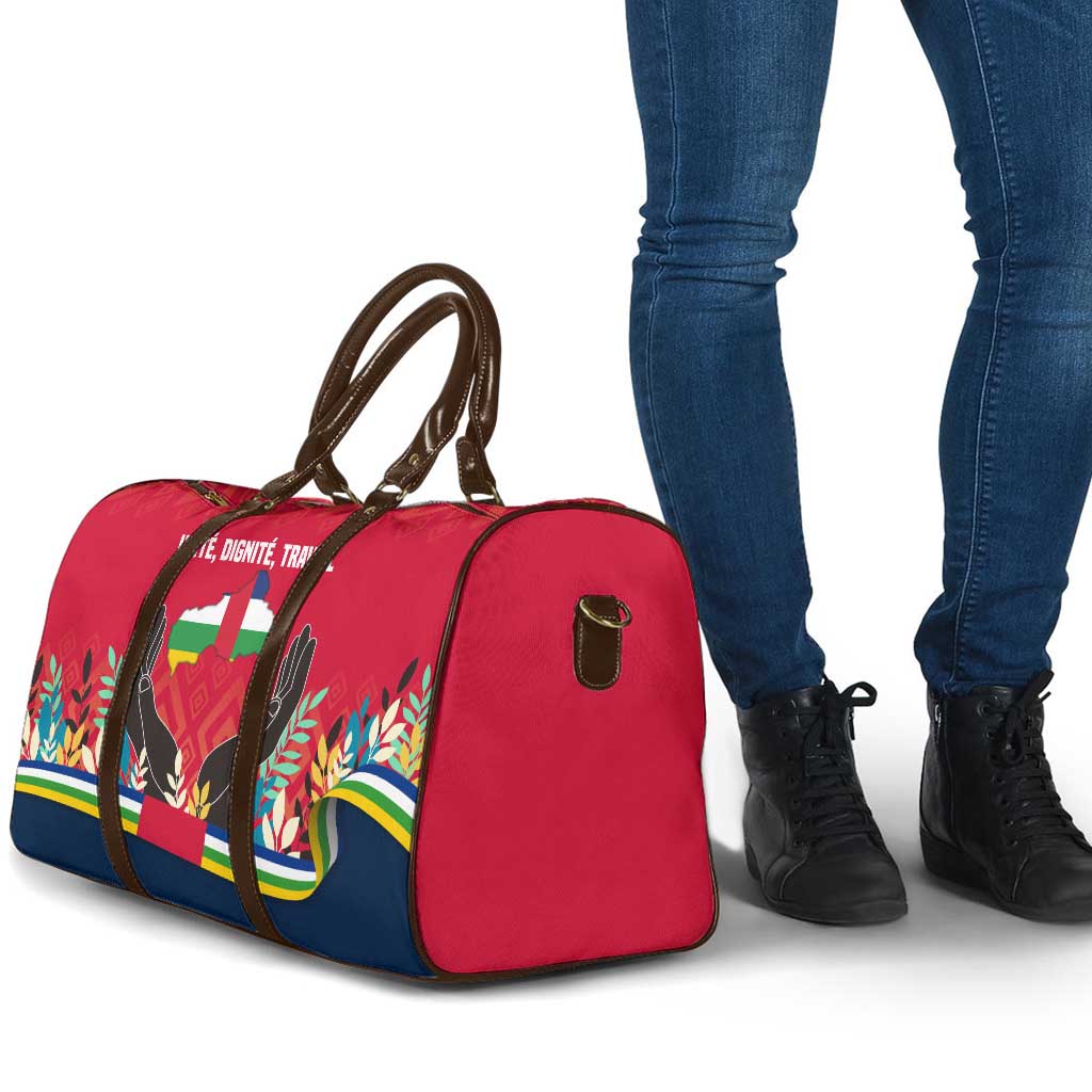 Central African Republic Travel Bag with Red Blue Green Tribal Design and National Flag - Wonder Print Shop