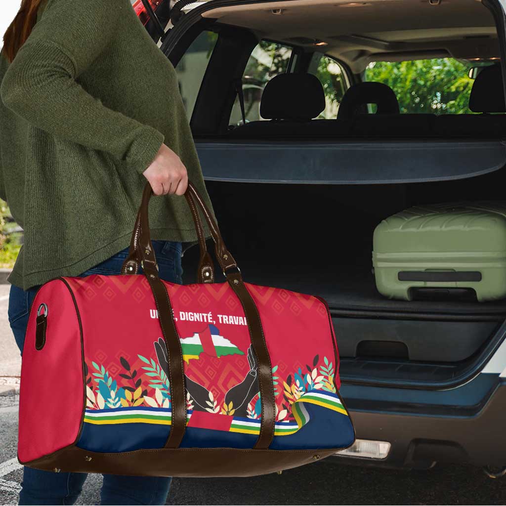 Central African Republic Travel Bag with Red Blue Green Tribal Design and National Flag - Wonder Print Shop