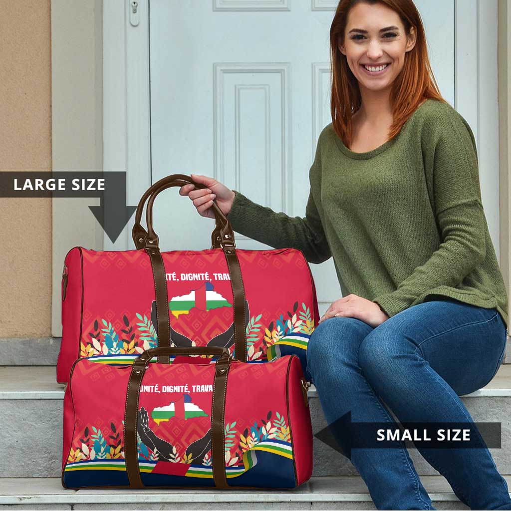 Central African Republic Travel Bag with Red Blue Green Tribal Design and National Flag - Wonder Print Shop