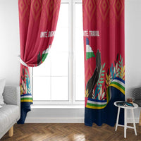 Central African Republic Window Curtain with Red Blue Green Tribal Design and National Flag - Wonder Print Shop