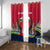 Central African Republic Window Curtain with Red Blue Green Tribal Design and National Flag - Wonder Print Shop