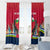 Central African Republic Window Curtain with Red Blue Green Tribal Design and National Flag - Wonder Print Shop
