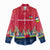 Central African Republic Women Casual Shirt with Red Blue Green Tribal Design and National Flag - Wonder Print Shop