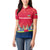 Central African Republic Women Polo Shirt with Red Blue Green Tribal Design and National Flag - Wonder Print Shop