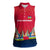 Central African Republic Women Sleeveless Polo Shirt with Red Blue Green Tribal Design and National Flag - Wonder Print Shop