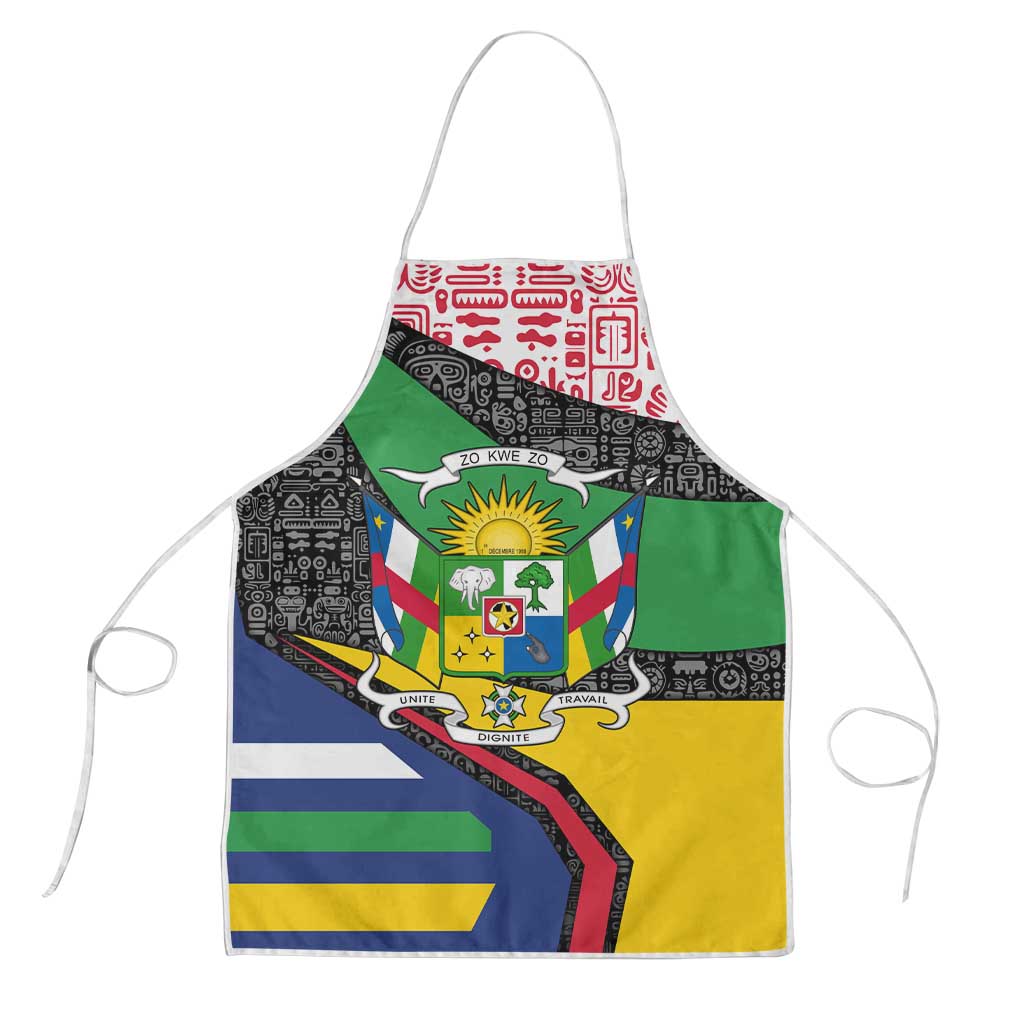 Central African Republic Apron with Multicolor Tribal Design and National Emblem - Wonder Print Shop