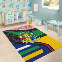 Central African Republic Area Rug with Multicolor Tribal Design and National Emblem - Wonder Print Shop