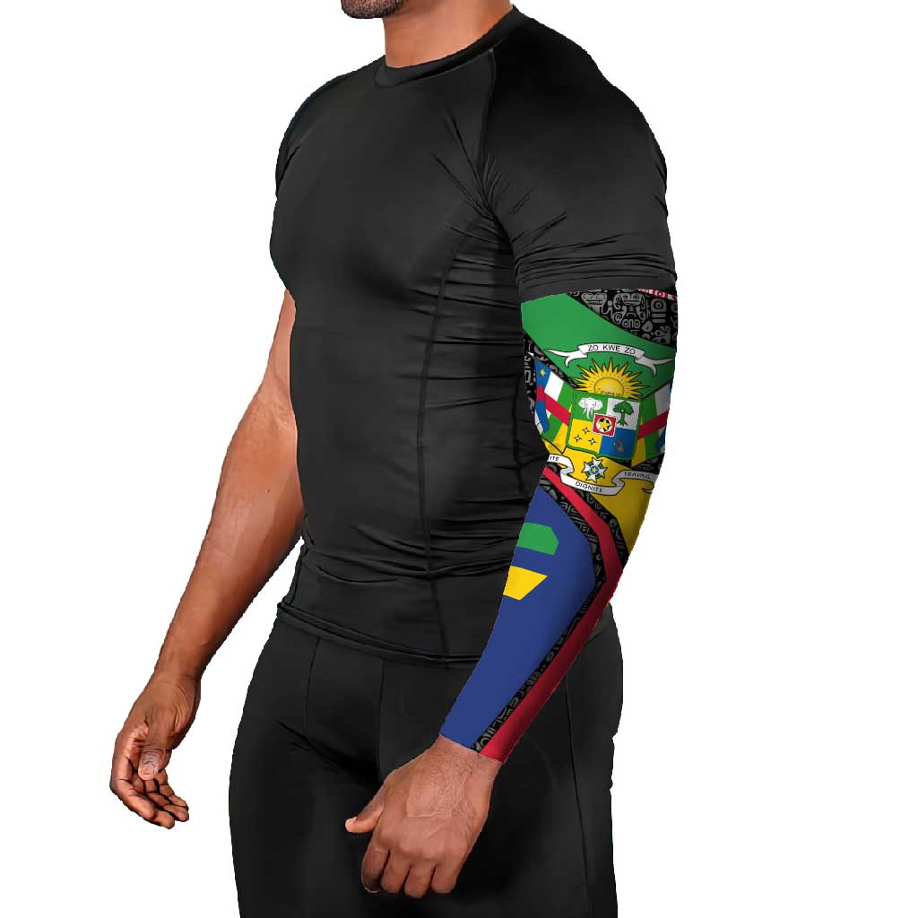 Central African Republic Arm Sleeves with Multicolor Tribal Design and National Emblem - Wonder Print Shop