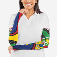 Central African Republic Arm Sleeves with Multicolor Tribal Design and National Emblem - Wonder Print Shop