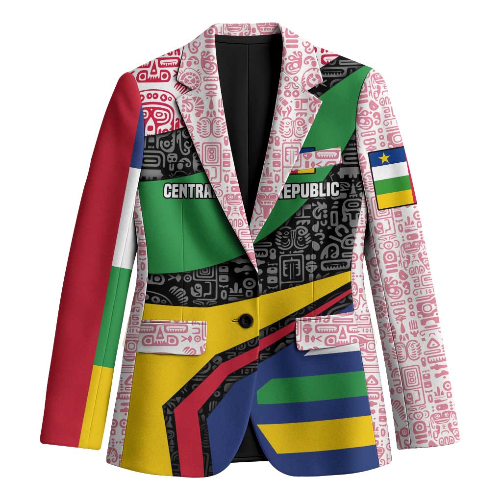 Central African Republic Blazer with Multicolor Tribal Design and National Emblem - Wonder Print Shop