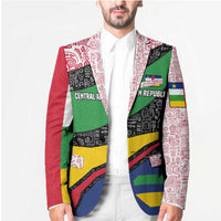 Central African Republic Blazer with Multicolor Tribal Design and National Emblem - Wonder Print Shop