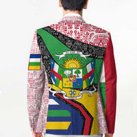 Central African Republic Blazer with Multicolor Tribal Design and National Emblem - Wonder Print Shop
