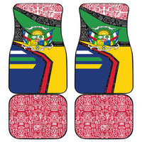 Central African Republic Car Mats with Multicolor Tribal Design and National Emblem - Wonder Print Shop