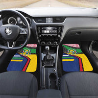 Central African Republic Car Mats with Multicolor Tribal Design and National Emblem - Wonder Print Shop