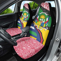 Central African Republic Car Seat Cover with Multicolor Tribal Design and National Emblem - Wonder Print Shop