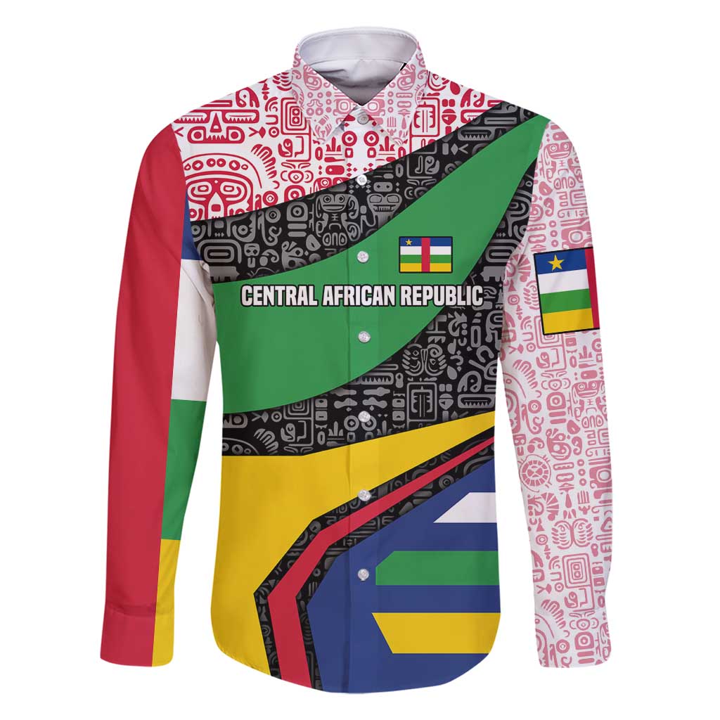 Central African Republic Family Matching Long Sleeve Bodycon Dress and Hawaiian Shirt with Multicolor Tribal Design and National Emblem - Wonder Print Shop