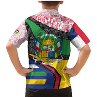 Central African Republic Family Matching Mermaid Dress and Hawaiian Shirt with Multicolor Tribal Design and National Emblem - Wonder Print Shop