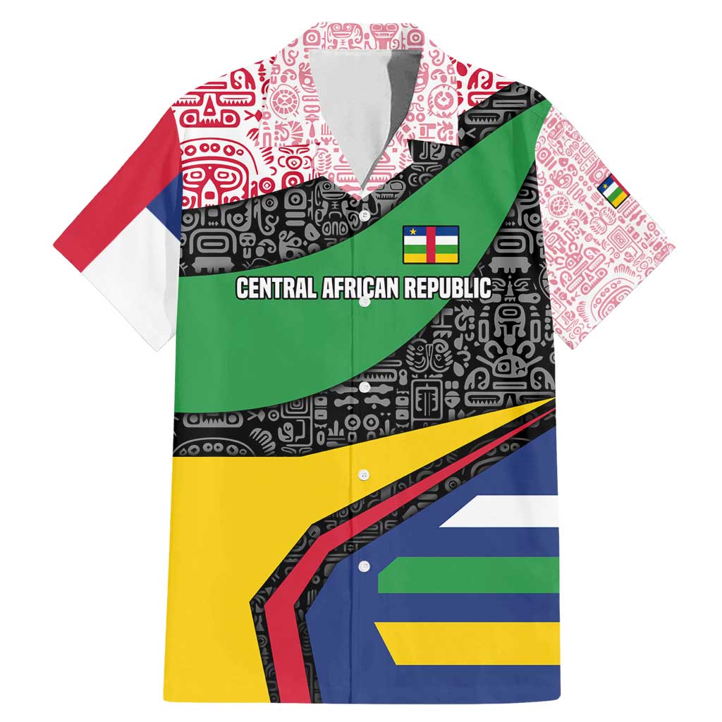 Central African Republic Family Matching Mermaid Dress and Hawaiian Shirt with Multicolor Tribal Design and National Emblem - Wonder Print Shop