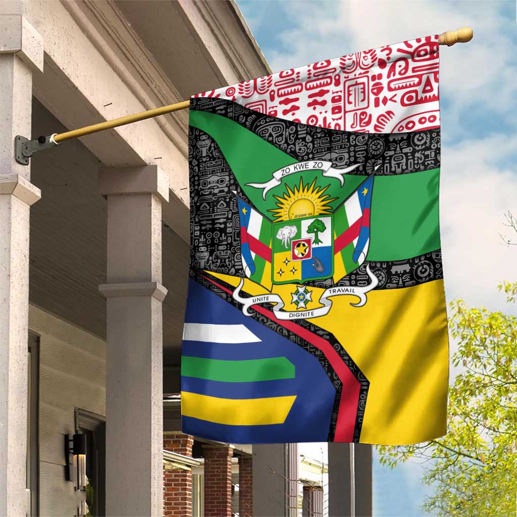 Central African Republic Garden Flag with Multicolor Tribal Design and National Emblem - Wonder Print Shop