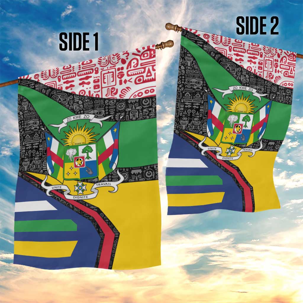 Central African Republic Garden Flag with Multicolor Tribal Design and National Emblem - Wonder Print Shop