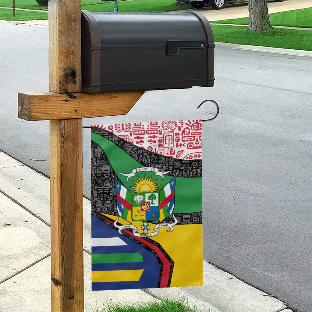 Central African Republic Garden Flag with Multicolor Tribal Design and National Emblem - Wonder Print Shop