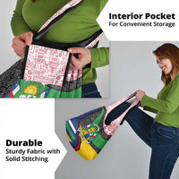 Central African Republic Grocery Bag with Multicolor Tribal Design and National Emblem - Wonder Print Shop