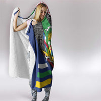 Central African Republic Hooded Blanket with Multicolor Tribal Design and National Emblem - Wonder Print Shop
