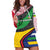 Central African Republic Hoodie Dress with Multicolor Tribal Design and National Emblem - Wonder Print Shop